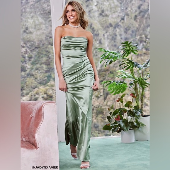 Priscilla Formal Satin Strapless Mermaid Dress - Brand new! Tags on! Never worn! - Picture 7 of 15